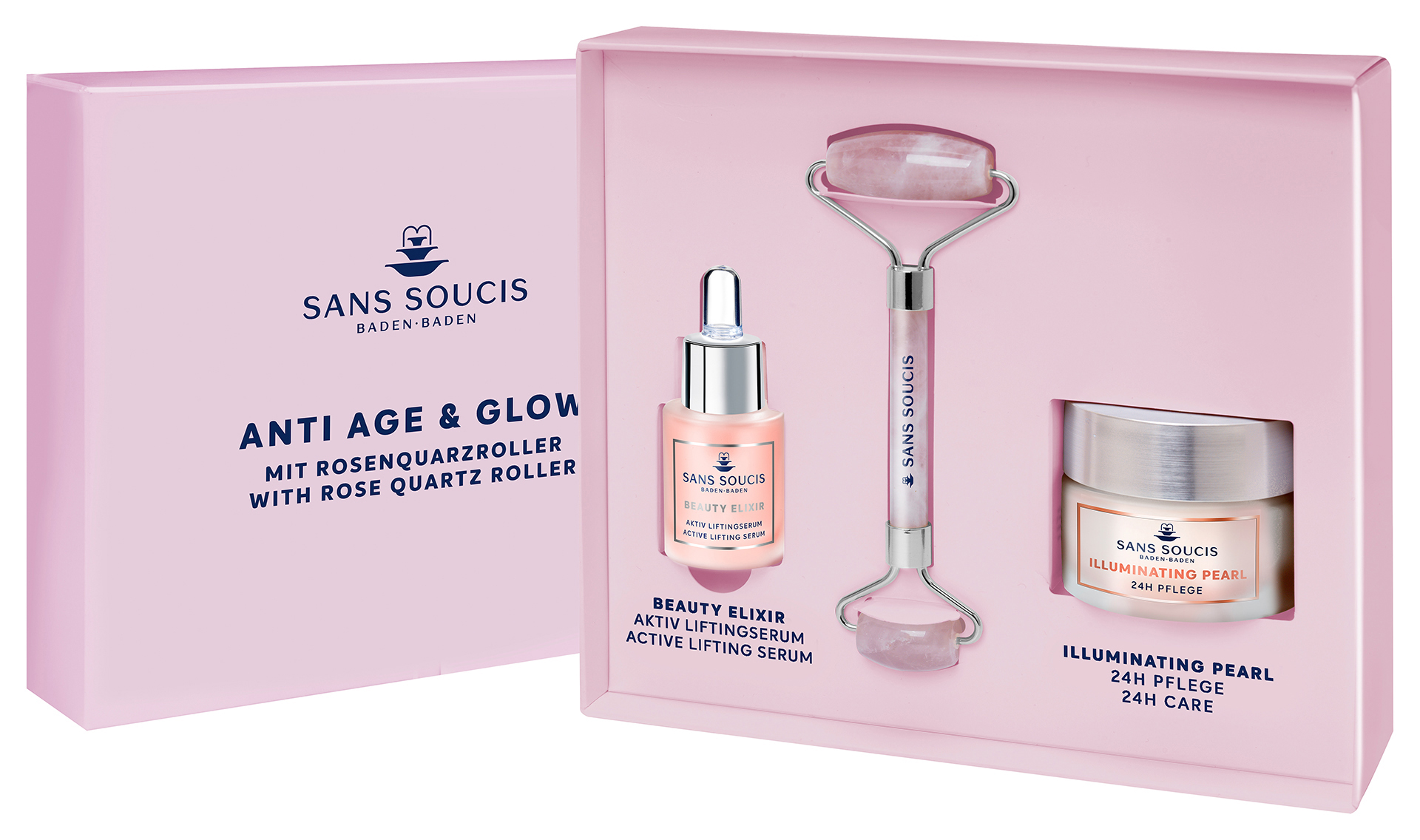 SANS SOUCIS Anti Age & Glow Rosenquarzroller-Set